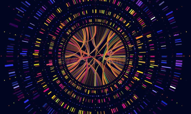 Genome data. Genetics sequence barcode visualisation, dna test and genetic medical sequencing map. Genomics genealogy sequencing data, chromosome architecture vector concept illustration. Genome data. Genetics sequence barcode visualisation, dna test and genetic medical sequencing map. Genomics genealogy sequencing data, chromosome architecture vector concept illustration